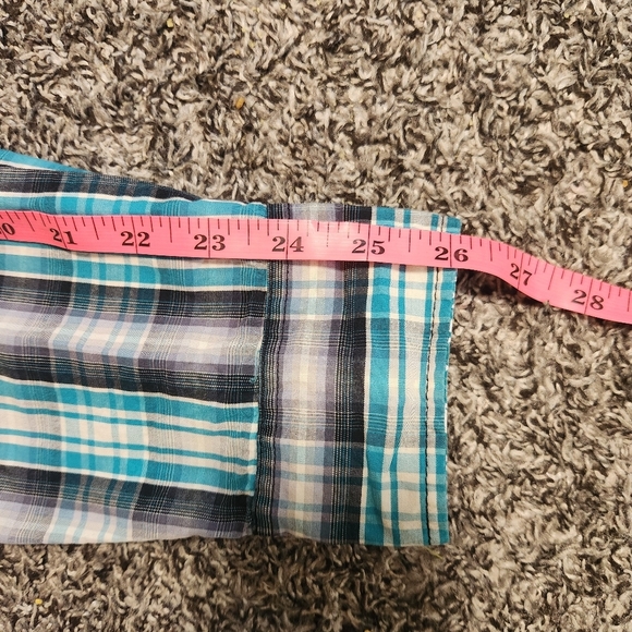 Cody James Saddle Ranch Turquoise Gray Plaid Button Down Size Large - Picture 14 of 16